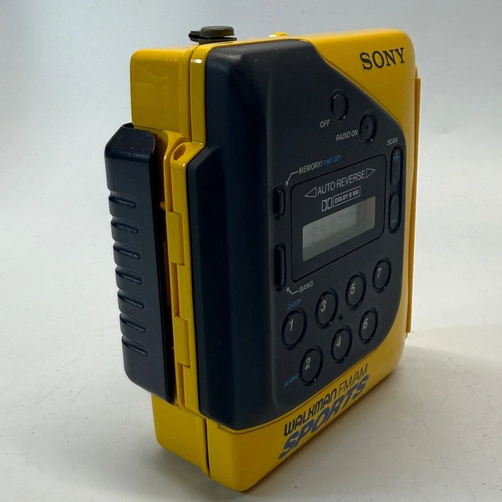 Vintage Sony Walkman Sports Cassette Player FM AM Yellow WM-F2078 Y2K